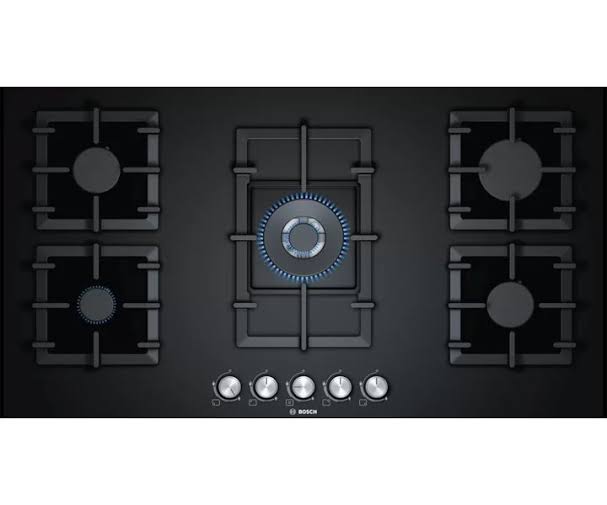 Bosch built-in black glass gas hob